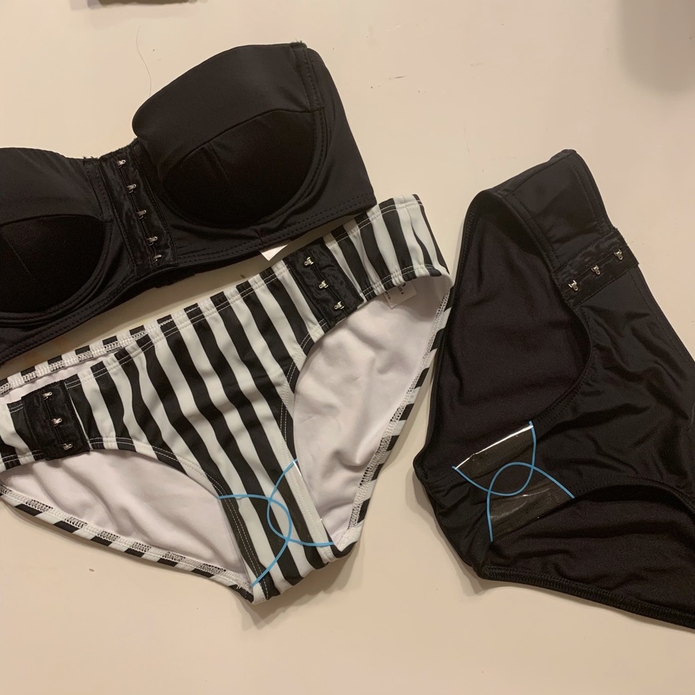 Mix and Match Stripe Hipster Bikini Hook and Eye
